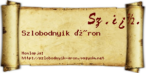 Szlobodnyik Áron névjegykártya