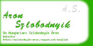 aron szlobodnyik business card