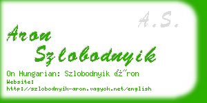aron szlobodnyik business card